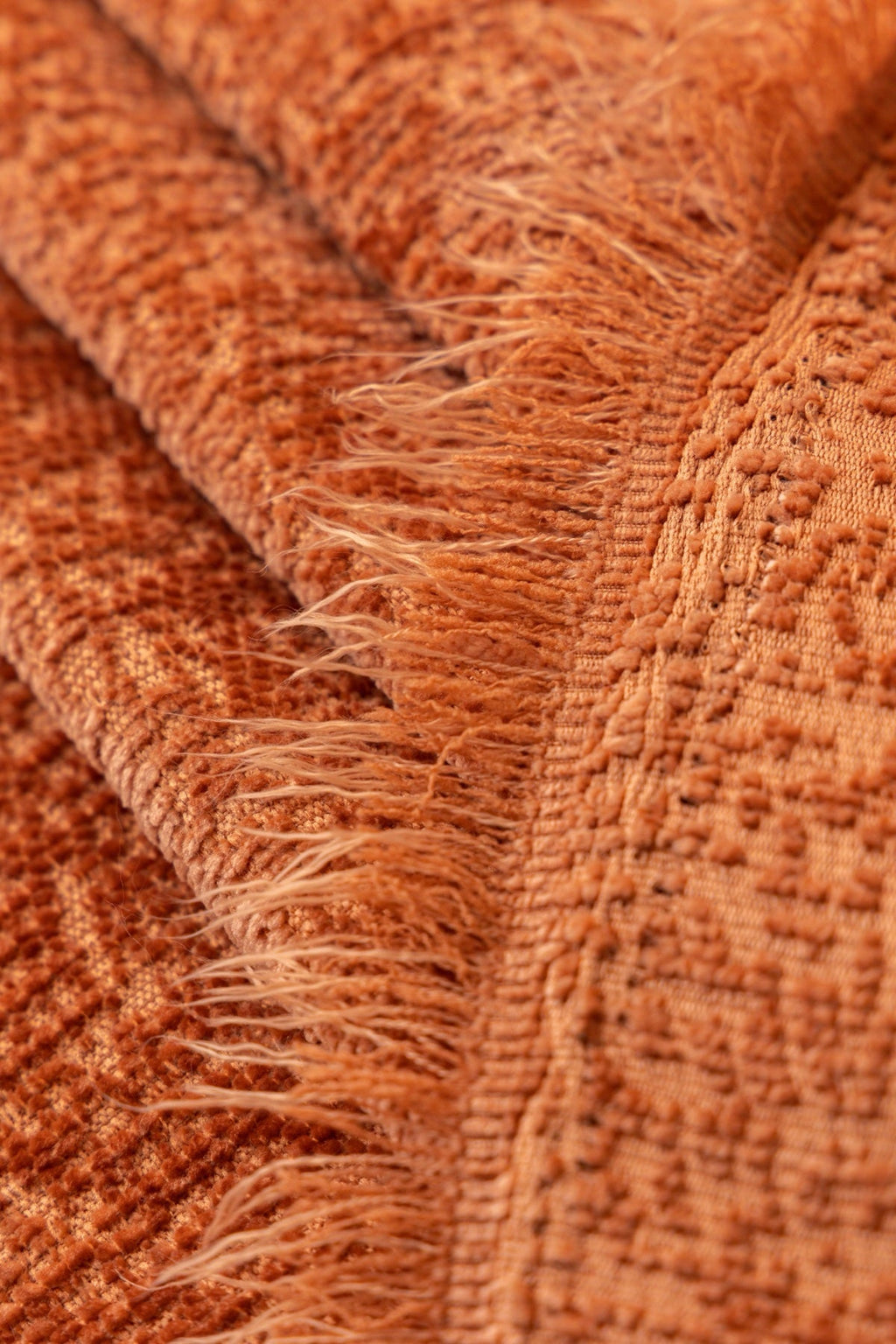 Sofa Decor Solene Textured Chenille Sofa Throw Cover in Terracotta Rust - soft chenille texture detail for soft chenille couch cover in the UK, image 38