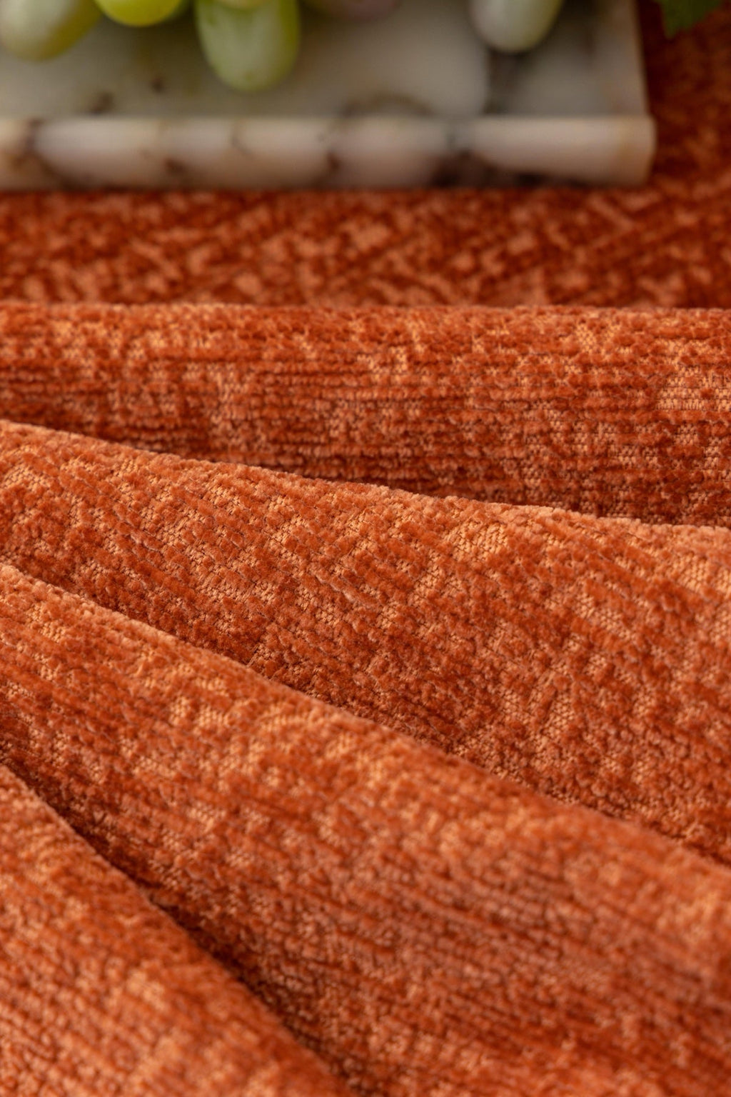 Sofa Decor Solene Textured Chenille Sofa Throw Cover in Terracotta Rust - soft chenille texture detail for soft chenille couch cover in the UK, image 39