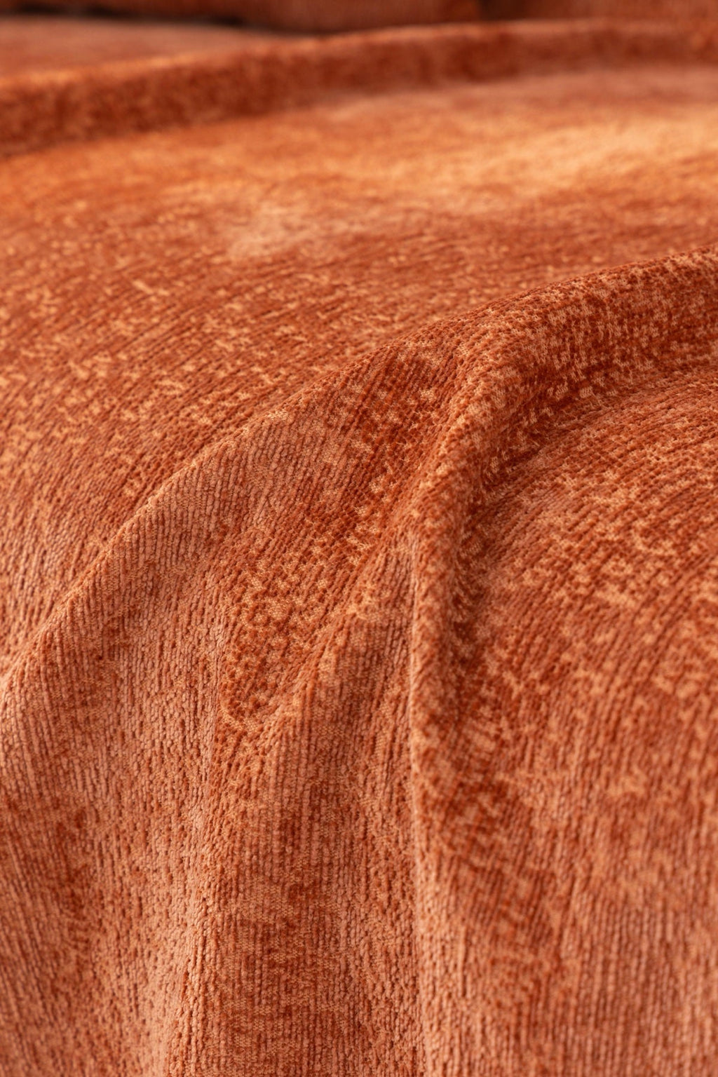 Sofa Decor Solene Textured Chenille Sofa Throw Cover in Terracotta Rust - soft chenille texture detail for soft chenille couch cover in the UK, image 40