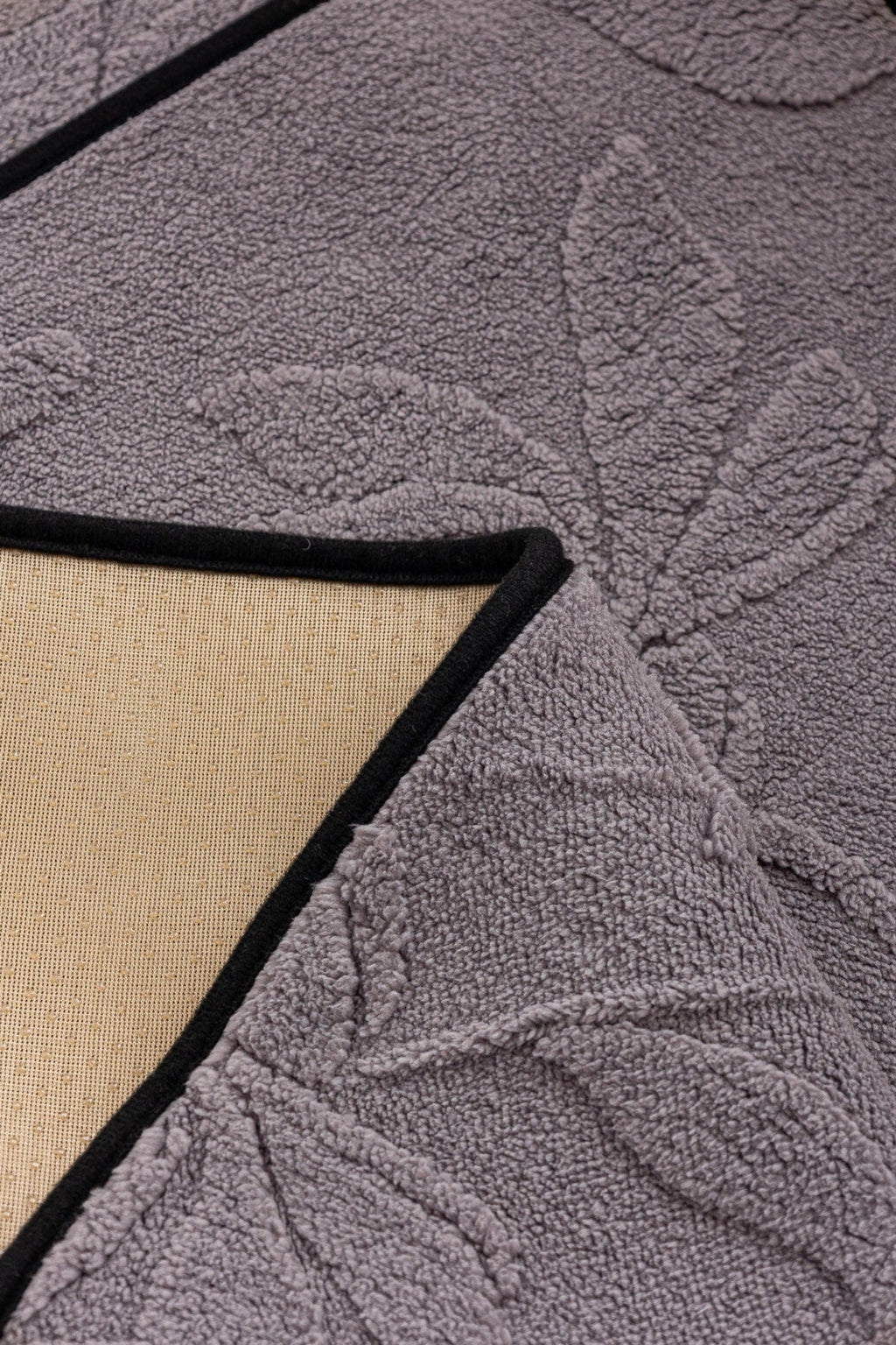 Sofa Decor Willow Quilted Leaf Sofa Seat Cover in Smoke Grey Leaf - fabric texture and edge detail for quilted sofa seat covers in the UK